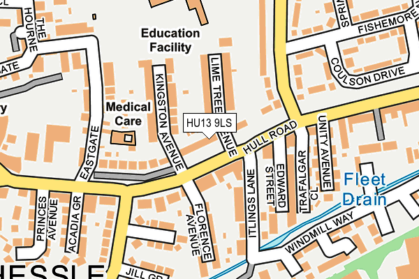 HU13 9LS map - OS OpenMap – Local (Ordnance Survey)