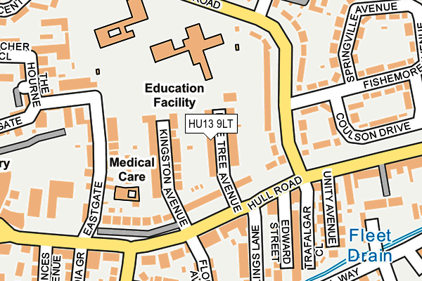 HU13 9LT map - OS OpenMap – Local (Ordnance Survey)