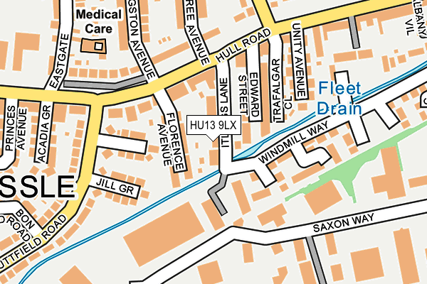 HU13 9LX map - OS OpenMap – Local (Ordnance Survey)