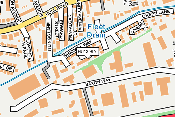 HU13 9LY map - OS OpenMap – Local (Ordnance Survey)