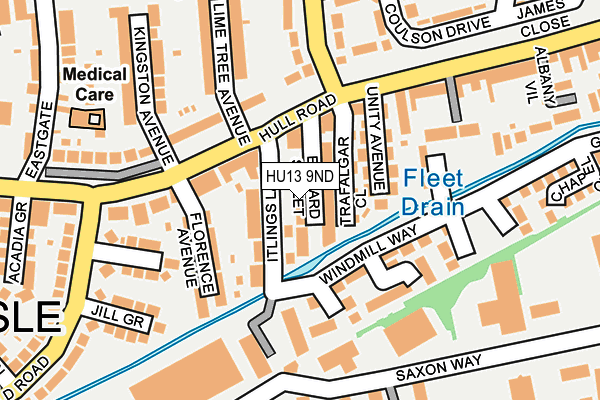 HU13 9ND map - OS OpenMap – Local (Ordnance Survey)