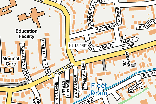 HU13 9NE map - OS OpenMap – Local (Ordnance Survey)