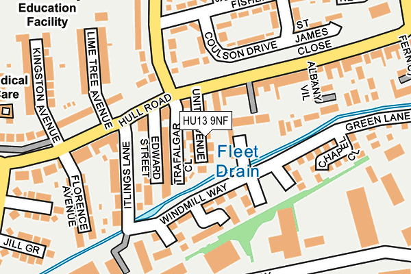 HU13 9NF map - OS OpenMap – Local (Ordnance Survey)
