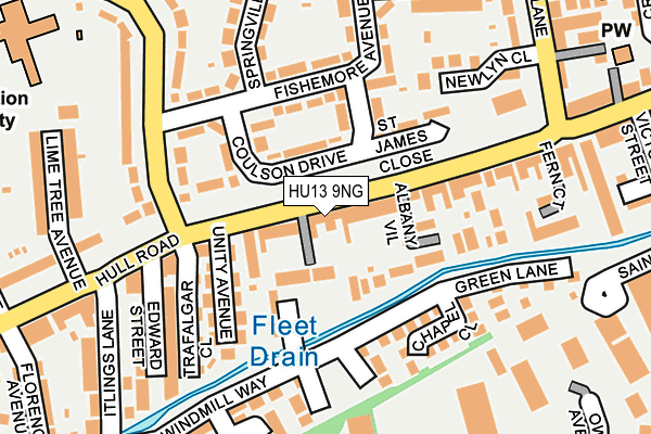 HU13 9NG map - OS OpenMap – Local (Ordnance Survey)