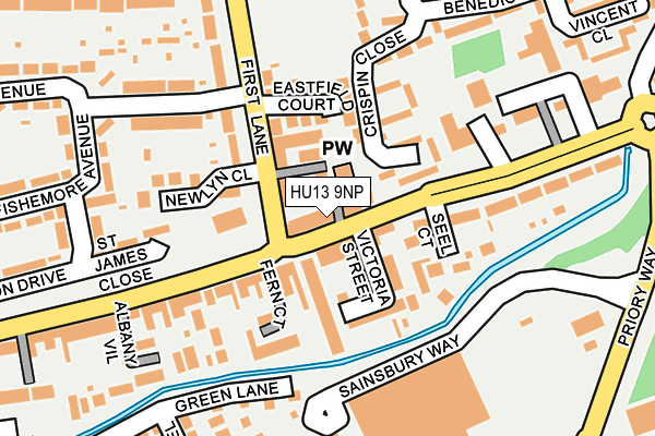 HU13 9NP map - OS OpenMap – Local (Ordnance Survey)