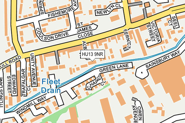 HU13 9NR map - OS OpenMap – Local (Ordnance Survey)