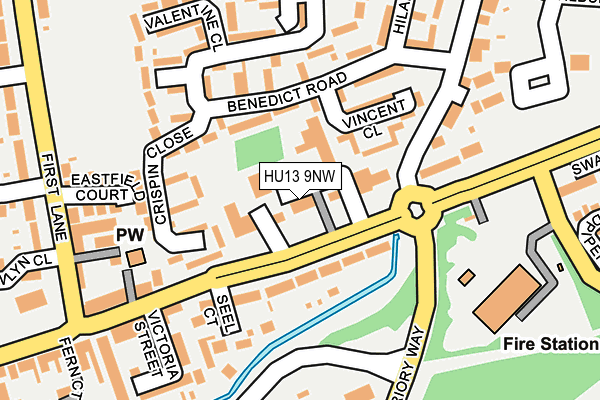 HU13 9NW map - OS OpenMap – Local (Ordnance Survey)