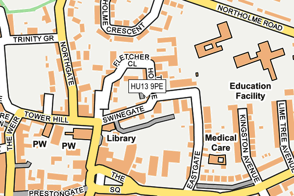 HU13 9PE map - OS OpenMap – Local (Ordnance Survey)
