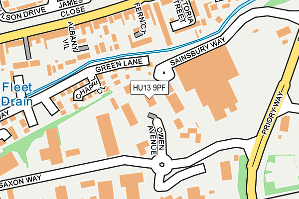 HU13 9PF map - OS OpenMap – Local (Ordnance Survey)