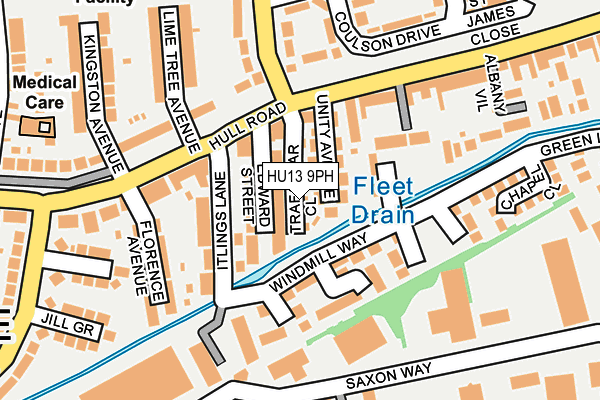 HU13 9PH map - OS OpenMap – Local (Ordnance Survey)