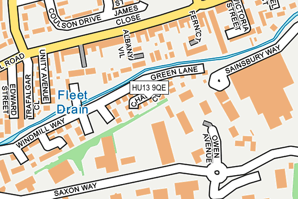 HU13 9QE map - OS OpenMap – Local (Ordnance Survey)