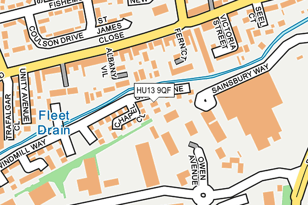 HU13 9QF map - OS OpenMap – Local (Ordnance Survey)
