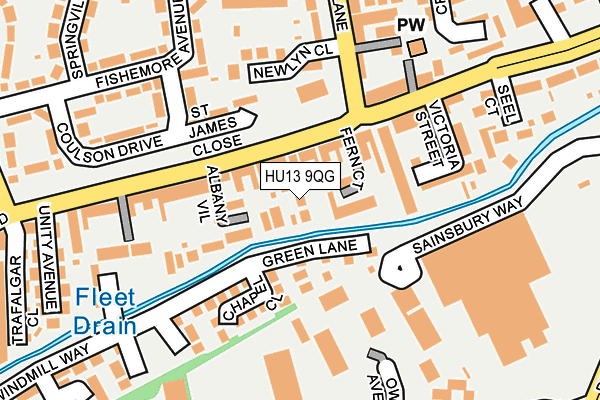 HU13 9QG map - OS OpenMap – Local (Ordnance Survey)