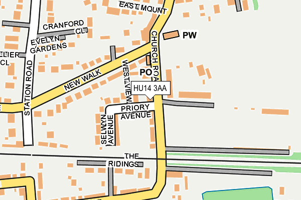 HU14 3AA map - OS OpenMap – Local (Ordnance Survey)