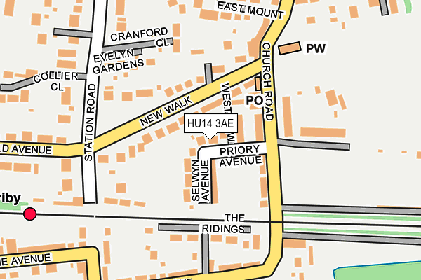 HU14 3AE map - OS OpenMap – Local (Ordnance Survey)