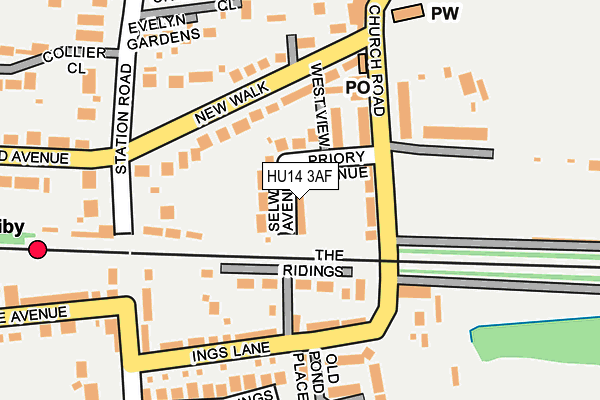 HU14 3AF map - OS OpenMap – Local (Ordnance Survey)