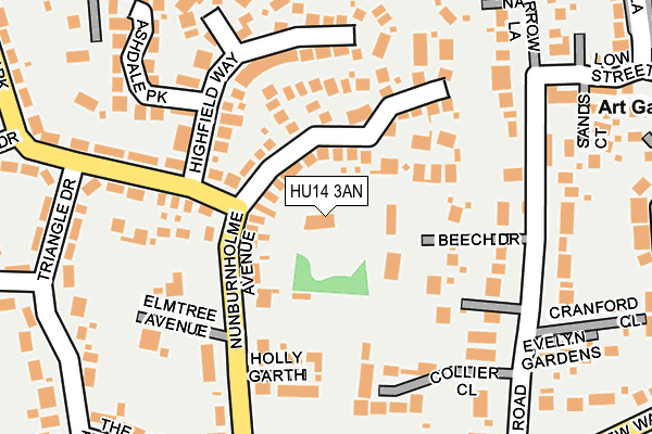 HU14 3AN map - OS OpenMap – Local (Ordnance Survey)