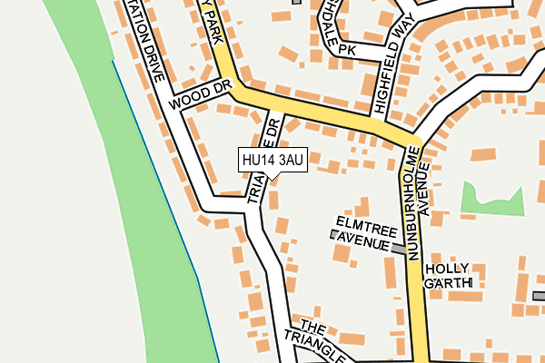 HU14 3AU map - OS OpenMap – Local (Ordnance Survey)