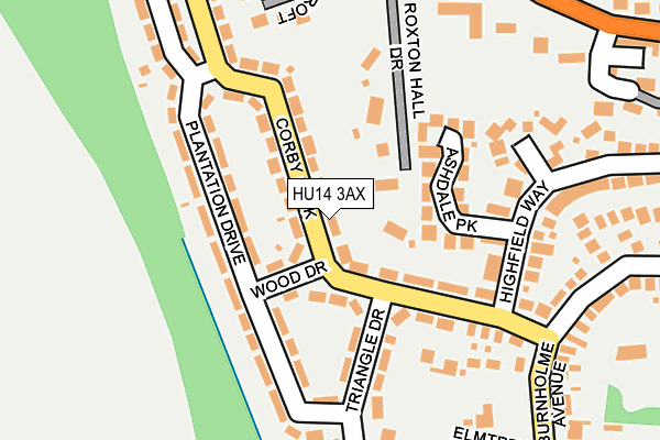 HU14 3AX map - OS OpenMap – Local (Ordnance Survey)