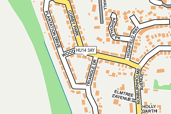 HU14 3AY map - OS OpenMap – Local (Ordnance Survey)