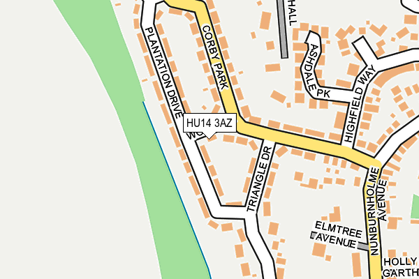 HU14 3AZ map - OS OpenMap – Local (Ordnance Survey)