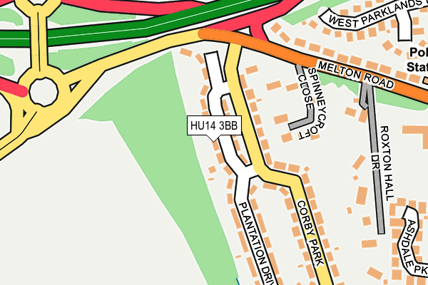 HU14 3BB map - OS OpenMap – Local (Ordnance Survey)