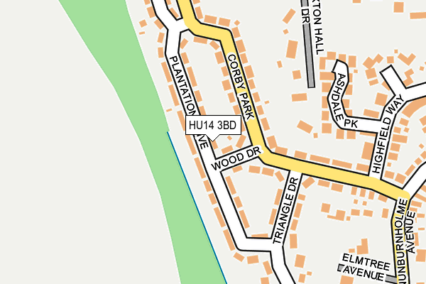 HU14 3BD map - OS OpenMap – Local (Ordnance Survey)