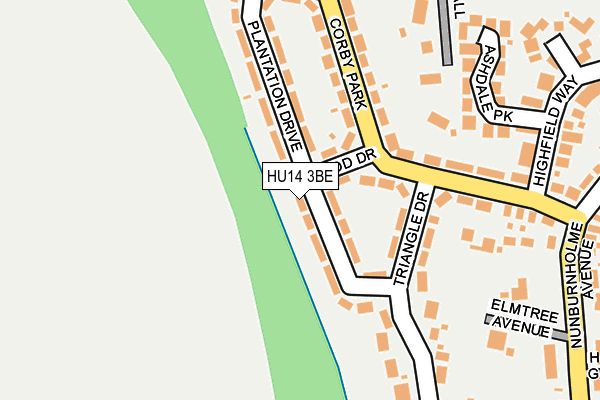 HU14 3BE map - OS OpenMap – Local (Ordnance Survey)