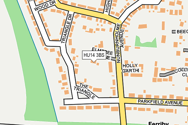 HU14 3BS map - OS OpenMap – Local (Ordnance Survey)