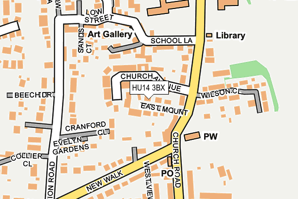 HU14 3BX map - OS OpenMap – Local (Ordnance Survey)