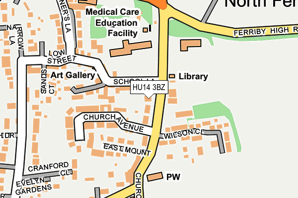 HU14 3BZ map - OS OpenMap – Local (Ordnance Survey)