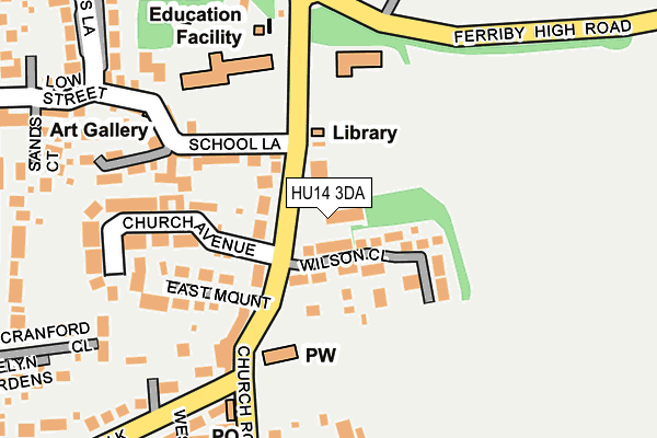 HU14 3DA map - OS OpenMap – Local (Ordnance Survey)