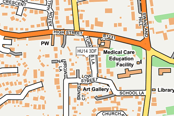 HU14 3DF map - OS OpenMap – Local (Ordnance Survey)
