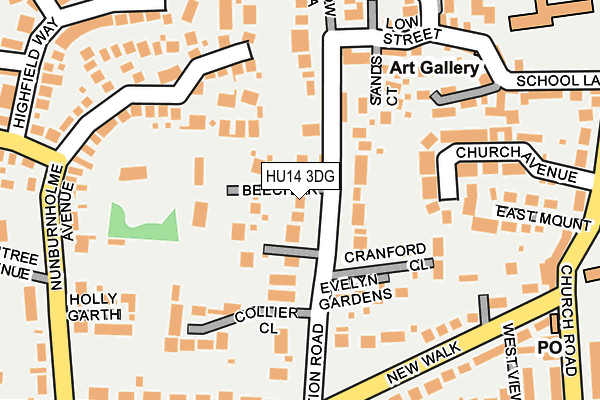 HU14 3DG map - OS OpenMap – Local (Ordnance Survey)