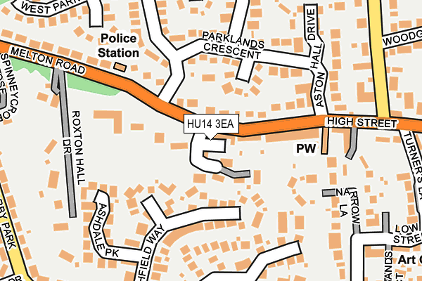 HU14 3EA map - OS OpenMap – Local (Ordnance Survey)