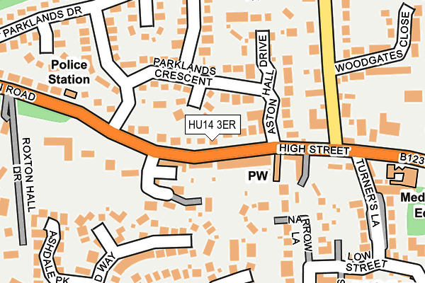 HU14 3ER map - OS OpenMap – Local (Ordnance Survey)