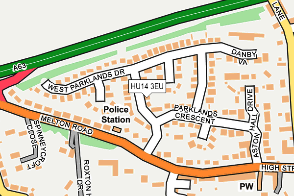 HU14 3EU map - OS OpenMap – Local (Ordnance Survey)