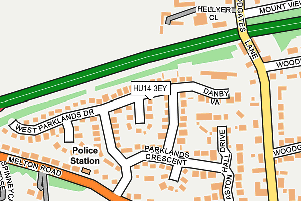 HU14 3EY map - OS OpenMap – Local (Ordnance Survey)