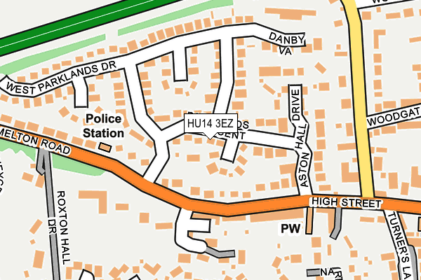 HU14 3EZ map - OS OpenMap – Local (Ordnance Survey)