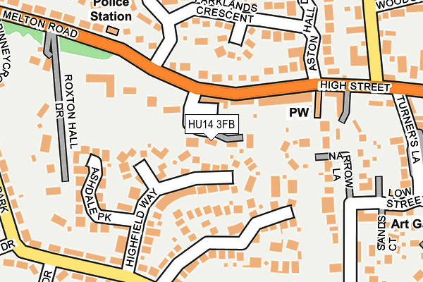 HU14 3FB map - OS OpenMap – Local (Ordnance Survey)