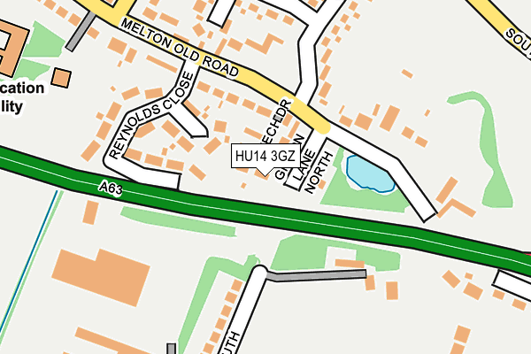 HU14 3GZ map - OS OpenMap – Local (Ordnance Survey)