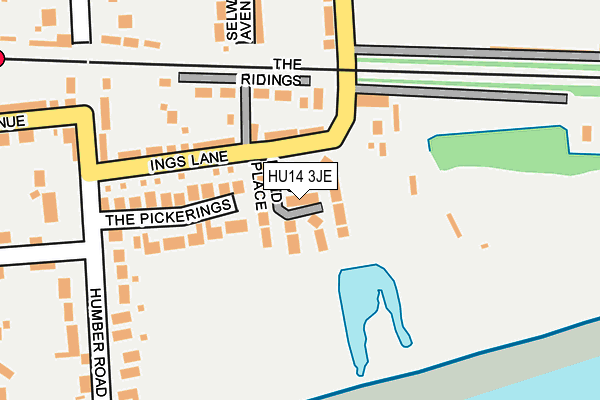 HU14 3JE map - OS OpenMap – Local (Ordnance Survey)
