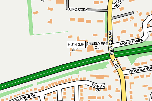 HU14 3JF map - OS OpenMap – Local (Ordnance Survey)