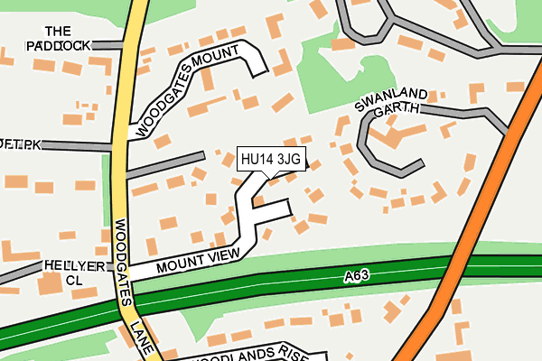 HU14 3JG map - OS OpenMap – Local (Ordnance Survey)