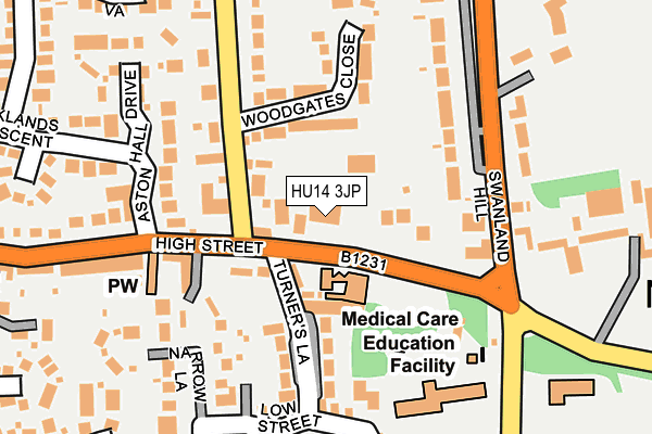 HU14 3JP map - OS OpenMap – Local (Ordnance Survey)