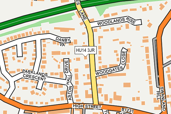 HU14 3JR map - OS OpenMap – Local (Ordnance Survey)