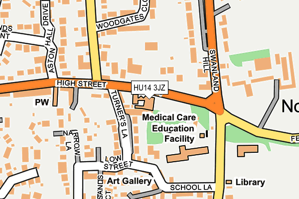 HU14 3JZ map - OS OpenMap – Local (Ordnance Survey)