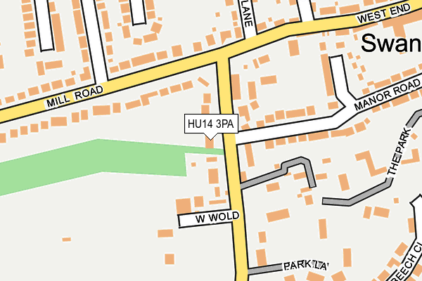 HU14 3PA map - OS OpenMap – Local (Ordnance Survey)