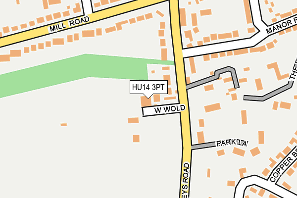 HU14 3PT map - OS OpenMap – Local (Ordnance Survey)