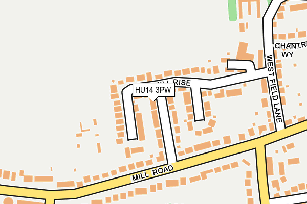 HU14 3PW map - OS OpenMap – Local (Ordnance Survey)